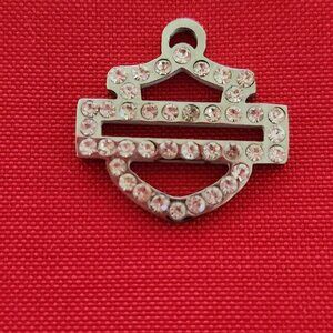 H-D Small white stone bar/shield pendant